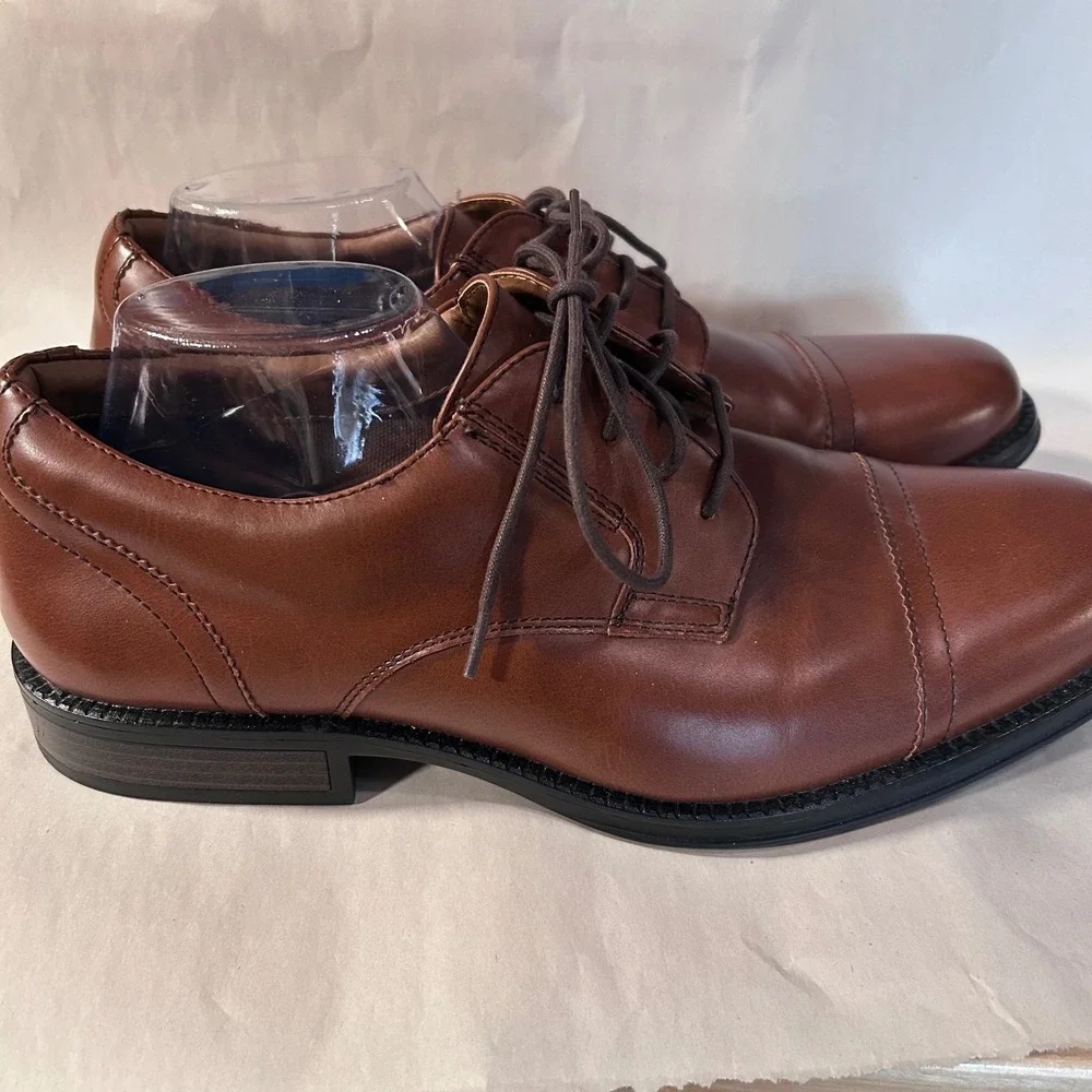Dockers Mens Garfield Cap‎ Toe Oxford Dress Shoes Brown Size 12M  NWOB